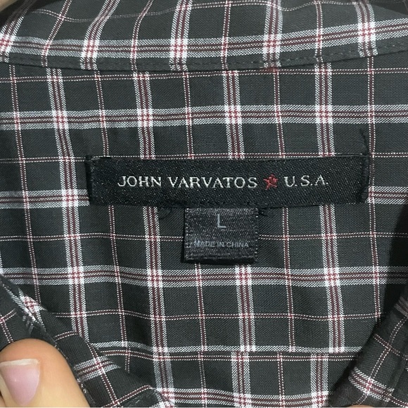 John Varvatos U.S.A. Mens Large Long Sleeve Button Up Shirt Multicolor Plaid - Picture 2 of 7